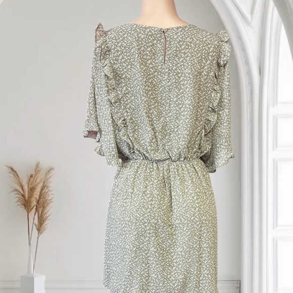 Wishlist Green Ruffled Smocked Mini Dress - Picture 2 of 6